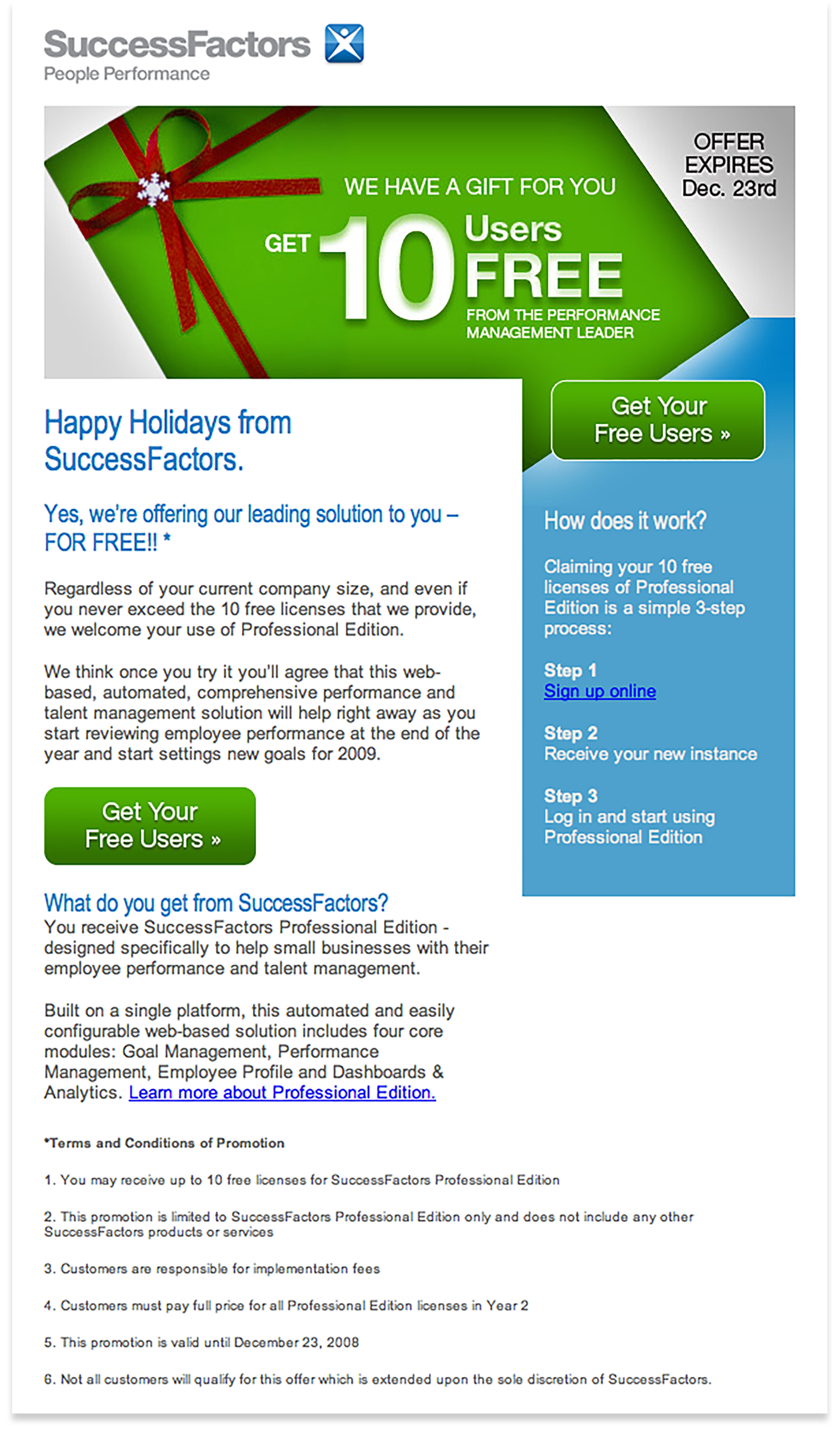 Success Factors Email Design