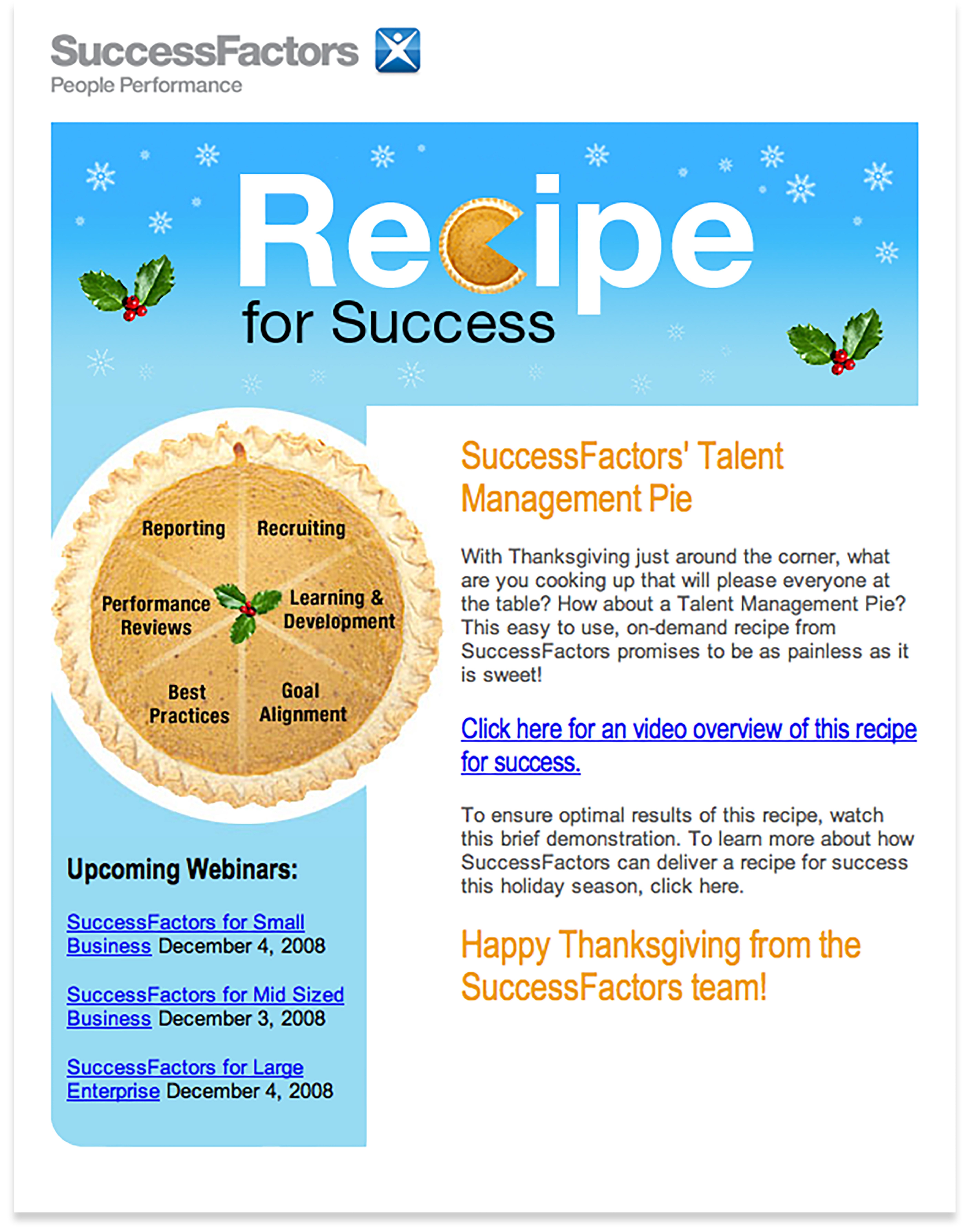 Success Factors Email Design