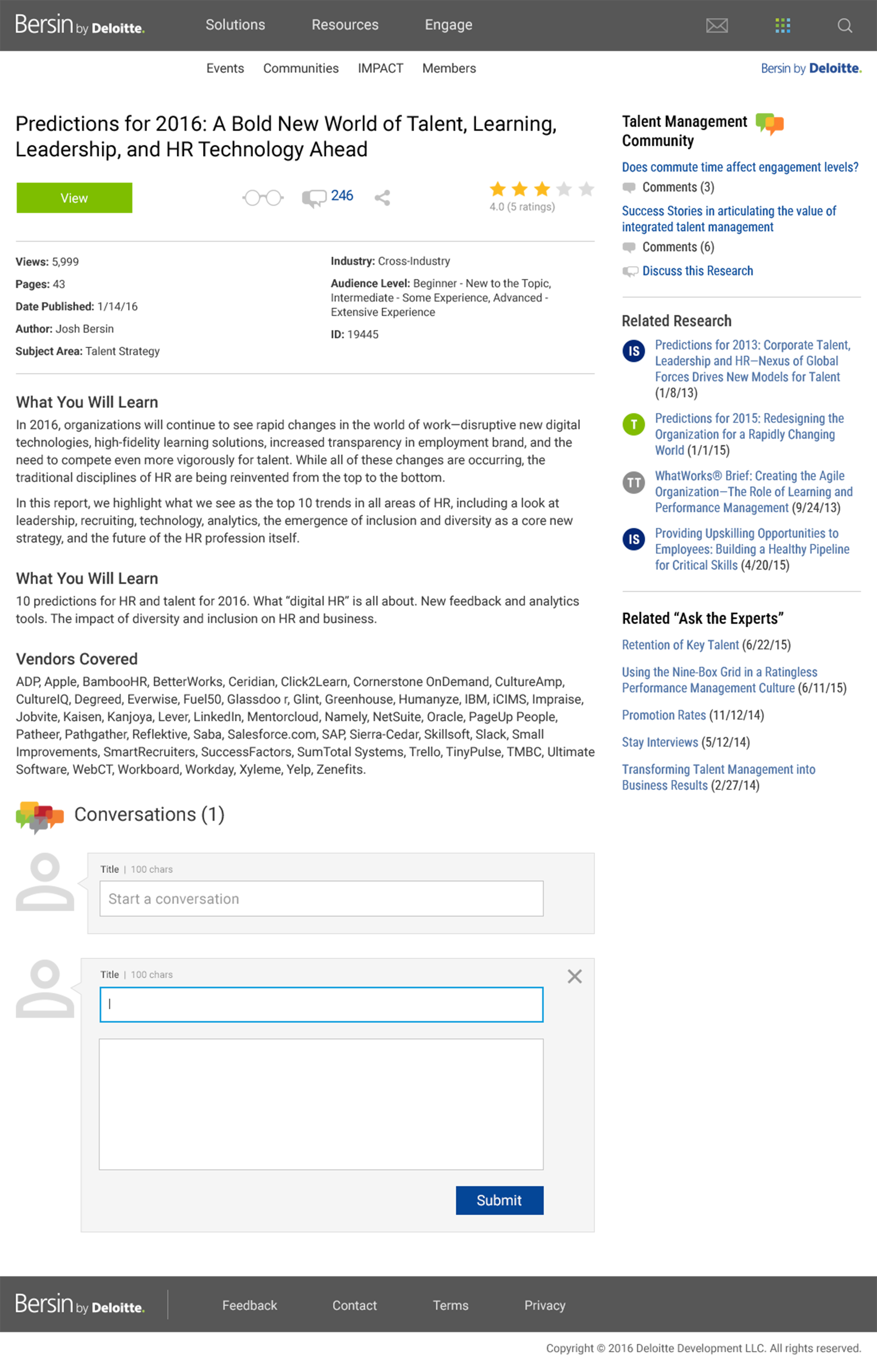 Bersin by Deloitte Page Layout Design